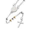 202 Stainless Steel Rosary Bead Necklaces NJEW-D060-01D-GP-2
