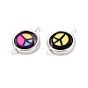 Polymer Clay Beads with CCB Plastic Frame Connector Charms CLAY-T022-35M-07-2