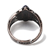 Natural Lapis Lazuli Horse Eye Adjustable Rings RJEW-K271-05R-09-4