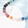 Chakra Natural Lava Rock Round Beaded Necklaces GG-CBA922D-05A-3