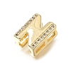 Brass Micro Pave Clear Cubic Zirconia Initial Spacer Bars KK-E802-34G-N-2