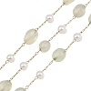 Natural Prehnite Nuggets & 316 Stainless Steel Handmade Link Chains CHS-K021-14G-06-1