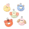 Kawaii Animal Opaque Resin Pendants RESI-B044-01P-1