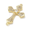 Easter Religion Brass Micro Pave Cubic Zirconia Connector Charms KK-T085-18G-G-2