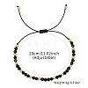 Glass & Brass Round Beads Braided Bead Bracelets LS-RD6595-1-2