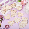 16Pcs 8 Styles Unfinished Wood Heart Pendants WOOD-TA0002-99-5