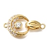 Brass Micro Pave Clear Cubic Zirconia Fold Over Clasps KK-K389-127G-1