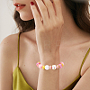 95Pcs 21 Styles Printed Round Silicone Focal Beadsm with 10Pcs Brass Rhinestone Spacer Beads SIL-BM0001-12-5
