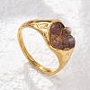 Heart Natural Amethyst Finger Rings RJEW-D303-01G-05-2