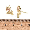 Brass Micro Pave Cubic Zirconia Stud Earrings KK-CBA8324-19G-02-5