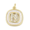 Rack Plating Brass Micro Pave Clear Cubic Zirconia Pendants KK-E102-33G-N-1