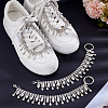 Brass & Iron Glass Rhinestone Chain Boot Strap Chains HJEW-UN00051-4