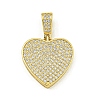 Rack Plating Brass Pave Cubic Zirconia Pendants KK-U029-10G-03-1