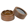 Round Wooden Engagement Ring Boxes CON-WH0093-03A-1