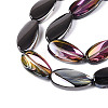 Electroplate Transparent Glass Beads Strands EGLA-N055-02J-3