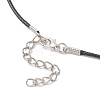 Handmade Porcelain Shell Shaped Pendant Black Waxed Cotton Cord Necklaces NJEW-JN05271-6