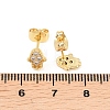 Brass Micro Pave Clear Cubic Zirconia Stud Earrings EJEW-F405-21B-G-3