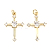 Brass Micro Pave Clear Cubic Zirconia Pendants CU-CBA48B8-01G-D-1