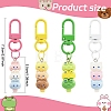 5Pcs Rabbit Resin Pendant Decorations HJEW-YW00193-01-3