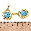 304 Stainless Steel with Synthetic Turquoise Pendants STAS-L309-21F-G-3