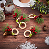 Christmas Theme Wooden Napkin Rings AJEW-WH0261-90-5