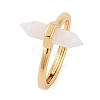 Double Pointed Hexagonal Prism Natural Moonstone Adjustable Rings for Women RJEW-G327-01G-02-1