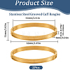 2Pcs 6MM Egg Shaped 201 Stainless Steel Grooved Hinged Bangles STAS-SC0021-30G-2