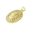 Real 18K Gold Plated Brass Micro Pave Clear Cubic Zirconia Pendants KK-H472-34G-02-2