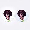 Printed Wooden Big Pendants WOOD-S048-20-1