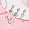 Valentine's Day Heart & Key CCB Plastic Pendants Decorations HJEW-JM01445-2