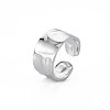 Non-Tarnish 304 Stainless Steel Hammered Cuff Ring X-RJEW-N038-045P-3