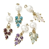 Natural Mixed Stone & Cultured Freshwater Pearl Pendants PALLOY-JF05317-2