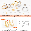  DIY Heart Charm Adjustable Ring Making Kit STAS-NB0001-89-4