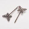 Brass Hair Bobby Pin Findings KK-G038-AB-2