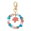 Natural & Synthetic Gemstone Chips Beads & Maple Leaf Alloy Enamel Pendant Decoration KEYC-JKC01018-3