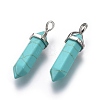 Synthetic Turquoise Double Terminated Pointed Pendants G-E364-A07-2