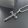Fashionable 304 Stainless Steel Gothic Skull Cross Pendant Necklaces for Men KE0152-2