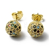 Rhinestone Disco Ball Stud Earrings EJEW-D055-07G-03-2