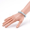 Chips Natural Aquamarine Beads Stretch Bracelets BJEW-JB05989-3