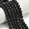 Natural Black Labradorite Beads Strands G-L642-B15-8mm-1