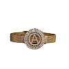 Brass Micro Pave Clear Cubic Zirconia Bangles for Women FS-WGA7409-01-2