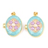 Brass Locket Pendants KK-D232-01G-2