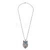 Zinc Alloy with Glass Pendant Necklaces NJEW-M211-09ASP-5