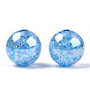 AB Color Transparent Crackle Round Acrylic Beads CACR-S006-04A-3