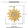 304 Stainless Steel & Rhinestone Pendants STAS-OY017-22G-2