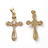 Brass Micro Pave Clear Cubic Zirconia Pendants X-ZIRC-L076-039G-2