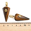 Natural Tiger Eye Pointed Pendants GG-CBA19F2-02G-06-3