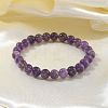 Natural Amethyst Bead Stretch Bracelets X-BJEW-K212-B-034-3