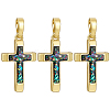 3Pcs Brass with Synthetic Opal Pendants KK-BC0015-77A-1