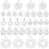 SUPERFINDINGS 32Pcs 8 Style 201/304 Stainless Steel Solar Eclipse Pendants STAS-FH0001-42-1